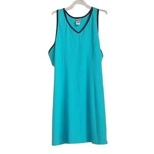 Lej Athletic Women Dress Blue Tank V-Neck Sleeveless Lightweight Beach Size XL